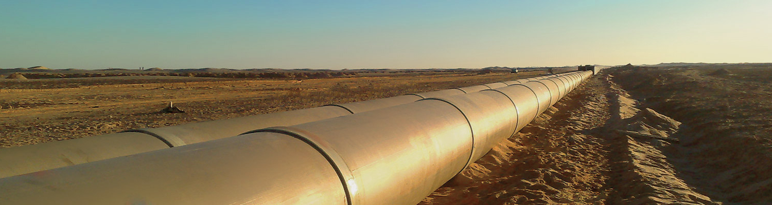 GRP irrigation pipeline in sandy terrain