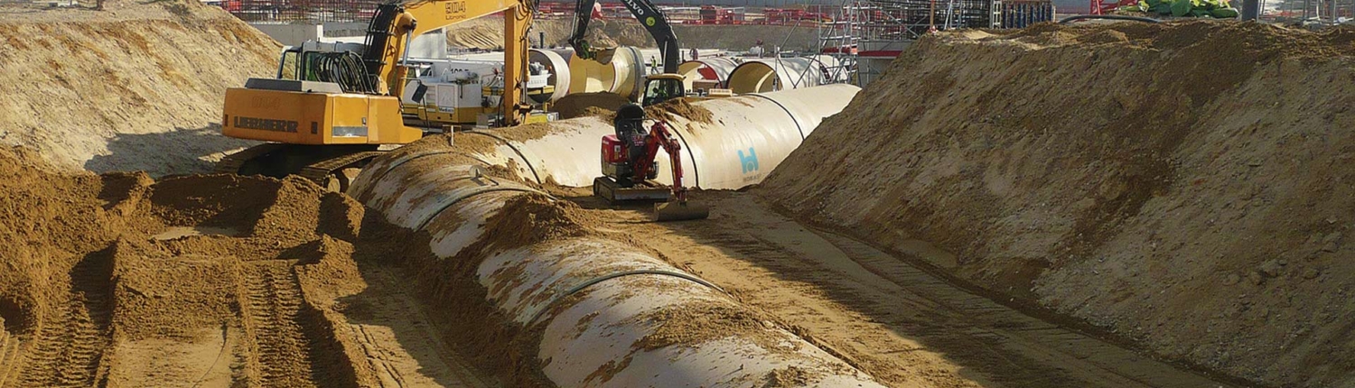 Hobas sewer pipeline Triel-sur-Seine in France
