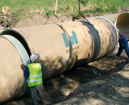 Hobas sewer pipe installation Poland